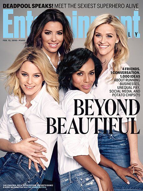 Elizabeth Banks, Eva Longoria, Kerry Washington and Reese Witherspoon on the cover of Entertainment Weekly Bobby Cannavale, Elizabeth Banks, Kerry Washington, The Girlfriends, Entertainment Weekly, Beautiful Cover, Eva Longoria, Reese Witherspoon, Entertainment System