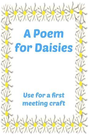 Here is a Daisy Girl Scout poem for leaders to print out and have girls decorate for an easy first meeting craft. Daisy Poem, Girl Scout Crafts Daisy, Girl Scout Daisy Petals, Brownies Activities, Girl Scout Daisy Activities, Girl Scout Meeting Ideas, Bridging Ceremony, Daisy Ideas, Girl Scout Law