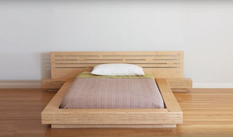 These Guys Built a Bed From 7 Sheets of Plywood  ||  The video is so relaxing. http://www.apartmenttherapy.com/these-guys-built-a-bed-from-7-sheets-of-plywood-and-the-video-is-so-relaxing-252371?utm_campaign=crowdfire&utm_content=crowdfire&utm_medium=social&utm_source=pinterest Build A Bed Frame, Plywood Bed Designs, Plywood Furniture Plans, Build A Bed, Plywood Bed, Old Bed Frames, Plywood Projects, Contemporary Bedroom Design, Built In Bed