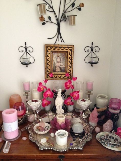 Sacred Space Altar, Spiritual Altar, Witchcraft Altar, Witch Room, Voodoo Hoodoo, Crystal Altar, Meditation Altar, Witches Altar, Wiccan Altar