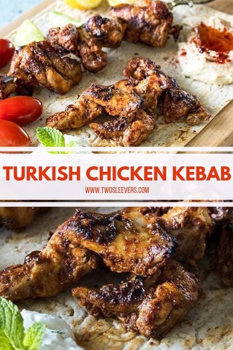 Chicken Gyro Air Fryer, Air Fryer Kebab, Kebabs In Air Fryer, Air Fryer Chicken Gyros, Turkish Chicken Kebab Recipe, Turkish Kebab Recipe, Turkish Chicken Recipes, Turkish Chicken Kebab, Chicken Kabab Recipe