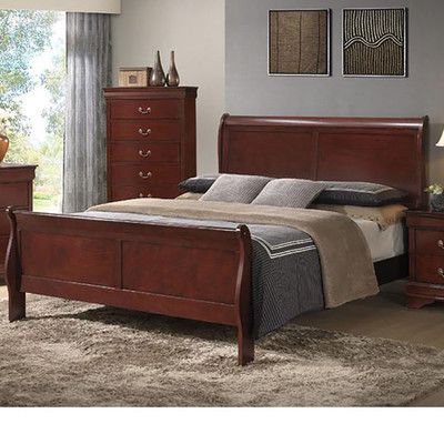 Look what I found on Wayfair! Idea Bilik Tidur, Cherry Bedroom Furniture, Cherry Bedroom, Sleigh Bedroom Set, 5 Piece Bedroom Set, King Storage Bed, Style Bed, King Bedroom Sets, Set Bed