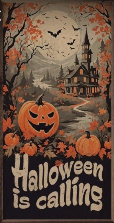 Halloween Prints Art, Old Halloween, Creepy Scenery, Old Halloween Aesthetic, Retro Halloween Aesthetic, Halloween Vintage Art, Vintage Halloween Wallpaper, Retro Halloween Art, Vintage Halloween Illustration