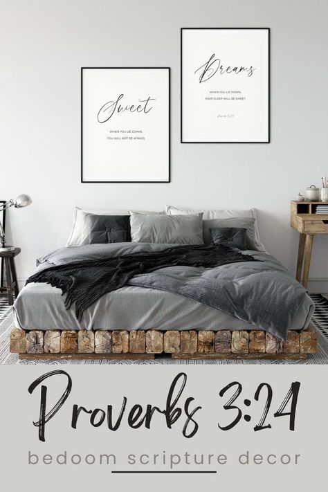 Christian Bedroom Ideas Decor, Bedroom Quotes Above Bed, Encouraging Wallpaper, Eco Friendly Bedroom Decor, 2 Typography, Eco Friendly Bedroom, Christian Couple, Bedrooms For Couples, Wall Quotes Bedroom