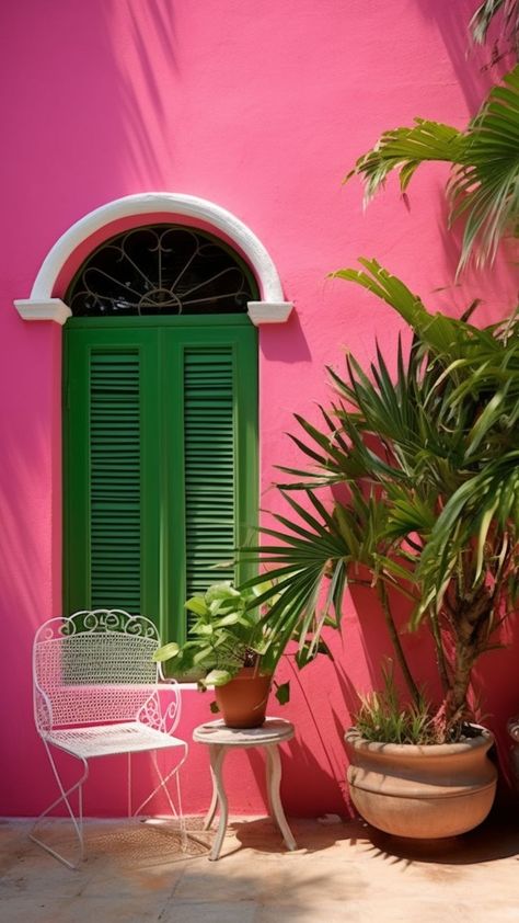 Colorful Shutters, Greek Style Home, Open Sesame, Beach House Exterior, Wild Spirit, Greek Style, Pink Houses, Wedding Mood Board, Wedding Mood