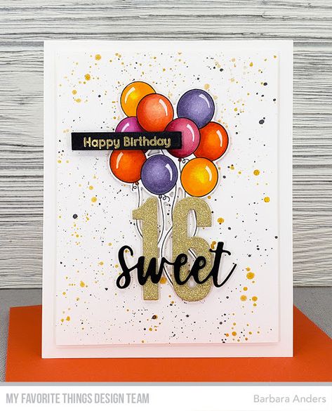 Paper Pursuits: Happy Birthday, Sweet 16–Crazy 4 Challenges #547 Happy Birthday Sweet 16, Birthday Sweet 16, 16th Birthday Card, 17th Birthday Gifts, Birthday Card Sayings, Birthday Card Drawing, Diy Gift Card, Piece Of Paper, Paint Cards