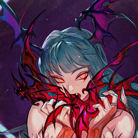 Morrigan Aensland Icons, Morrigan And Lilith, Felicia Darkstalkers, Lilith Darkstalkers, Morrigan Aensland, Art Styles, Profile Pictures, Cartoon Art Styles, Art Book