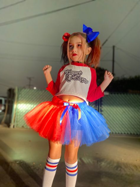 Diy Harley Quinn Costume For Kids, Harley Quinn Kids, Harley Quinn Costume Kids, Girls Harley Quinn Costume, Harley Quinn Costume Diy, Harley Quinn Disfraz, Joker Halloween Makeup, Diy Girls Costumes, Halloween Tutu Costumes