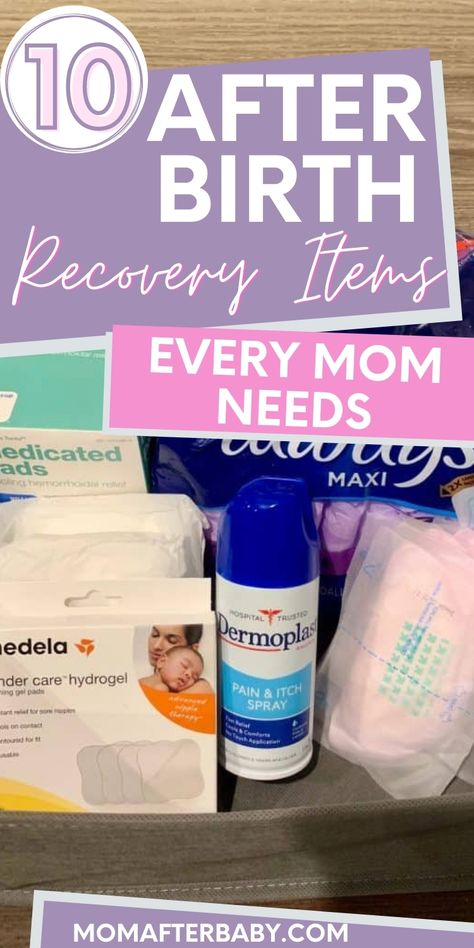 If you haven't put together your postpartum care kit to help you recover after birth, this list of the 10 most essential postpartum recovery items will help you get started! Post Birth Care Package, Dermaplast Spray Postpartum, Must Have Post Partum Items, Postpartum Pads Diy, Ice Pads After Delivery, Post Partum Necessities New Moms, Mom Post Partum Care, How To Make Postpartum Padsicles, After Delivery Care Recovery