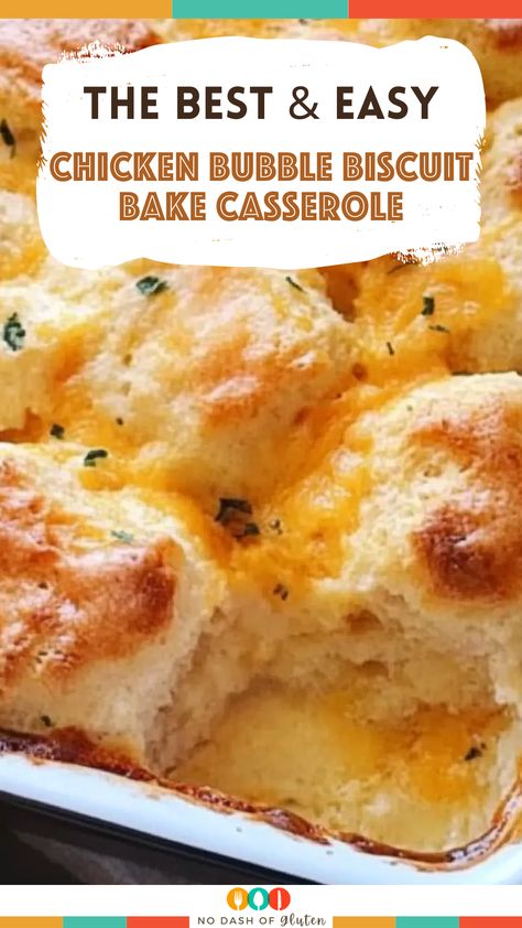 Chicken Bubble Biscuit Bake, Chicken Biscuit Recipes, Bubble Bake, Grand Biscuit Recipes, Chicken Biscuit Casserole, Crockpot Corn, Bisquick Chicken, Baked Chicken Casserole, Biscuit Casserole