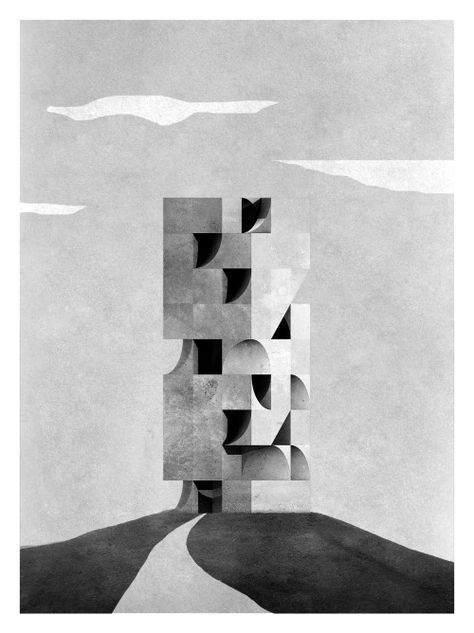 Dancing Corners 2015  Noam Saragosti Brutalism Architecture, Architect Drawing, Architecture Collage, Architecture Graphics, Brutalist Architecture, Architecture Rendering, Diagram Architecture, Model Drawing, Architectural Drawings