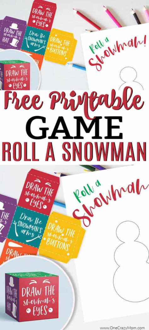 Get this free roll a snowman printable for a fun activity for the kiddos. This would be perfect for Christmas parties and more. Free printable snowman game. Roll A Reindeer Printable Game, How To Make Floam, Roll A Snowman, Free Printable Snowman, Snowman Printable, Snowman Games, Snowman Party, Homemade Playdough Recipe, Homemade Bubbles