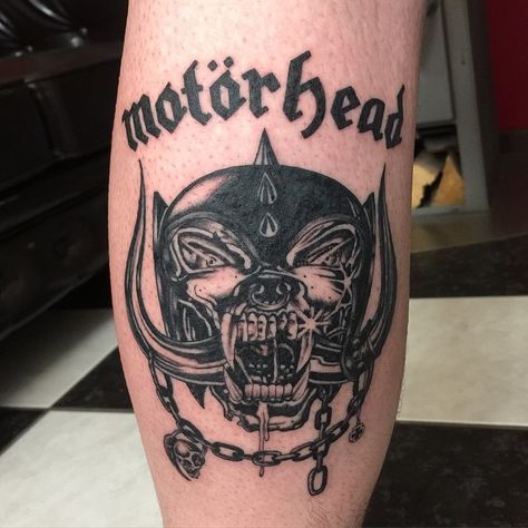 Today I had the pleasure to tattoo the logo of one of my favorites rock�… Pitbull Harness, Motorhead Tattoo, Motorhead Lemmy, Rock N Roll Tattoo, Musician Tattoo, Think Tattoo, Arm Tats, Band Tattoos, Fan Tattoo