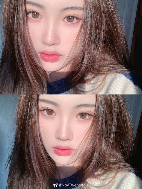 Korean Girl Makeup, Korean Makeup Look, Beauty And The Beast Movie, Hairstyles Styles, Cute Makeup Looks, Korean Hairstyle, Medium Length Hair Cuts, Face Shape, Girls Makeup