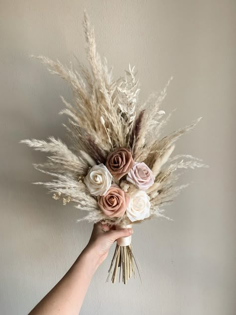 Small Boho Bridesmaid Bouquet, Simple Bridesmaid Bouquets Boho, Small Bridesmaid Bouquet, Engagement Bouquet, Florals For Wedding, Small Bridesmaid Bouquets, Boho Wedding Bridesmaids, Rustic Bridesmaids, Blush Bouquet Wedding