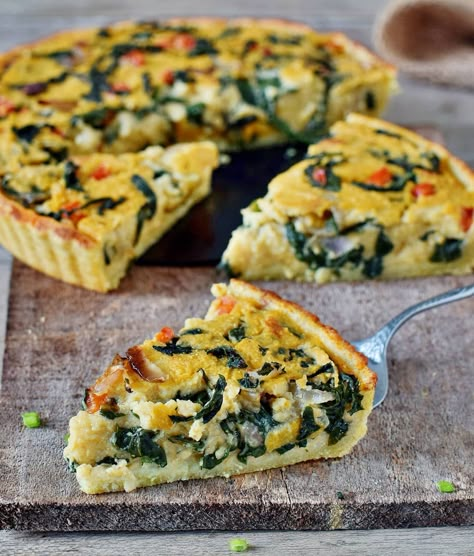 Quiche Dinner, Quiche Spinach, Vegan Quiche, Vegan Spinach, Spinach Quiche, Quiche Recipe, Savory Vegan, Quiche Recipes, Frugal Meals