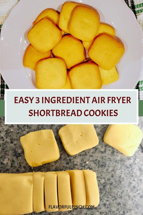 Easy 3 Ingredient Air Fryer Shortbread Cookies Air Fry Cookies, Air Fryer Shortbread, Air Fryer Cookie For One, Air Fryer Shortbread Cookies, How To Make Cookies In Air Fryer, Air Fryer Cookies, Single Serve Air Fryer Cookie, 3 Ingredient Peanut Butter Cookies Air Fryer, Coconut Cookies