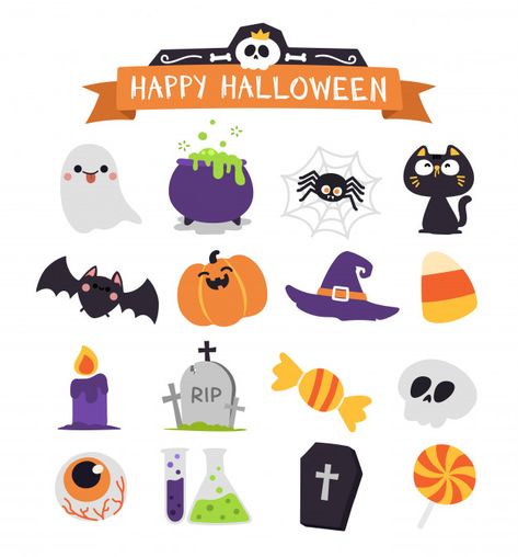 Cute Halloween Icons, Halloween Illustration Art, Cute Halloween Illustration, Halloween Art Ideas, Sweet Crafts, Icon Halloween, Imprimibles Halloween, Halloween Illustrations, Halloween Icon