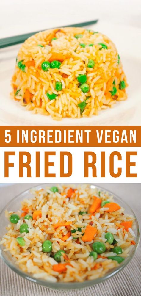 Egg Free Fried Rice, Easy Vegan Fried Rice, Vegan Veggie Fried Rice, No Egg Fried Rice, Daniel Fast Fried Rice, Vegan Vegetable Fried Rice, Rice Recipes Without Meat, Vegan Rice Recipes Healthy, Easy Vegan Rice Dishes