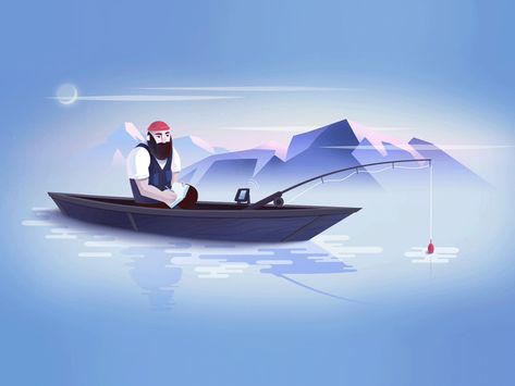 Fishing Animation, Gif Color, Focus App, Fish Gif, Loop Animation, Retro Radios, Animation Videos, Motion Design, Cat Art