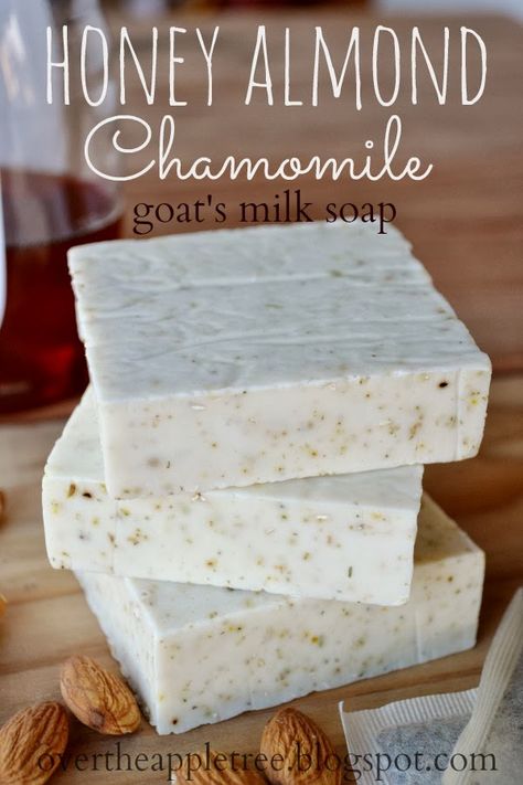 Honey Almond Chamomile Goat's Milk Soap, melt and pour soap recipe by Over the Apple Tree Savon Diy, Soap Melt And Pour, Melt And Pour Soap, Honey Almonds, Soap Recipe, Melt And Pour, Homemade Soap Recipes, Homemade Bath Products, Diy Wedding Favors