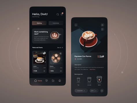 Coffee Application Design, Coffee App Design, Trending Typography, Coffee Shop Website, Power Apps, Software Ui Design, Ux Design Mobile, Ui Design Dashboard, Ux App Design