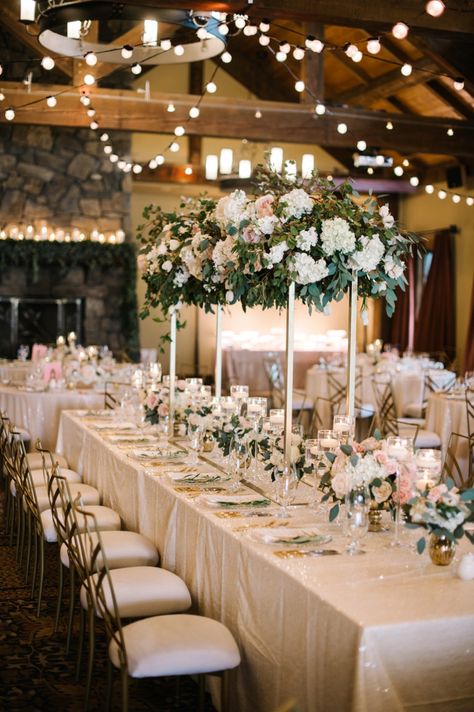 Elegant Blush and Champagne Wedding via TheELD.com | Corrina Walker Photography Thanksgiving Table Settings Centerpieces, Champagne Wedding Themes, Thanksgiving Table Settings Elegant, Neutral Wedding Inspiration, Blush Wedding Decor, Event Tables, Wedding Supplies Wholesale, Room Styling, Elegant Wedding Reception