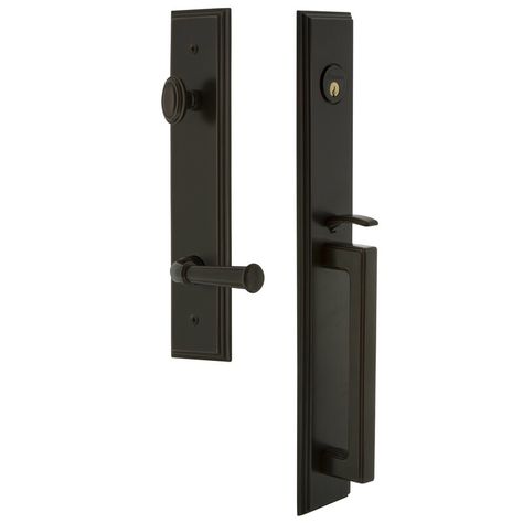 Grandeur Carré Handleset with Deadbolt and Georgetown Door Lever and Rosette | Perigold Exterior Door Hardware, Corner Door, Contemporary Doors, Classic Doors, Double Entry Doors, Door Entry, Arched Doors, Interior Accents, Lock Style