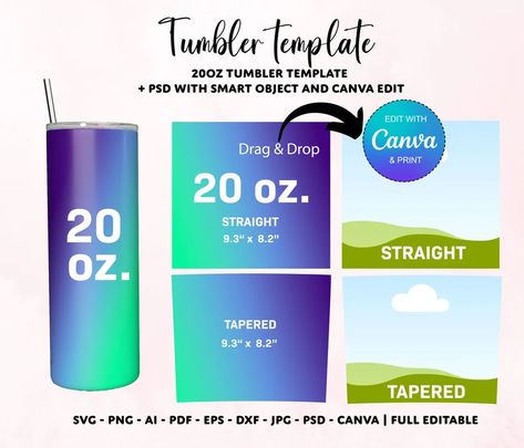 Skinny Tumbler Template Canva Frames Tumbler Template - Etsy Lithuania Tumbler Wrap Size Chart, Mockup Ideas, Canva Frames, Cricut Hacks, Diy Canvas Wall Art, Tumbler Template, 30 Oz Tumbler, Personalized Tumbler, Cricut Maker