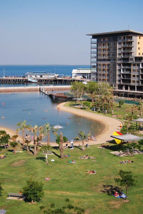 Take a swim at the Lagoon Pool at Darwin’s Waterfront. Northern Territory #Australia Darwin Nt, Darwin Australia, Northern Territory Australia, Going Abroad, Lagoon Pool, Best Vacation Destinations, Northern Territory, Island Resort, Travel Bucket List