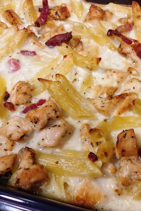 Cheesy Chicken and Bacon Pasta Bake