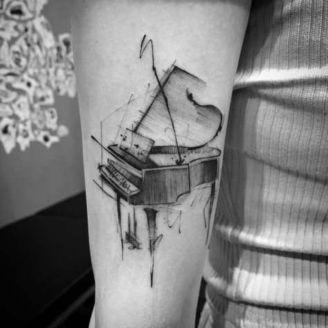 東 Joshua on Instagram: “『🎹』 #pianotattoo #piano” Grand Piano Tattoo, Rose Tattoo On Ankle, Piano Tattoo, Rose Tattoo Thigh, Music Notes Tattoo, Music Tattoo Designs, Note Tattoo, Full Sleeve Tattoo, Music Tattoos