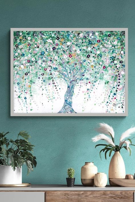 Seaglass Crafts, Contemporary Garden Rooms, Dried Flowers Diy, Acrylic Painting Inspiration, Acrylic Medium, Fused Glass Artwork, Picture Frame Decor, Tree Artwork, Grey Frame