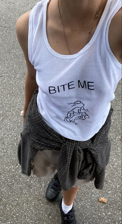 Riotgrrl Outfit, Riot Girl Aesthetic, Riot Grrl Fashion, Riot Grrrl Outfits, Riot Girl Fashion, Punk Slogan T-shirt For Summer, Riot Grrrl Fashion, Riot Society Shirts, Puff Girl