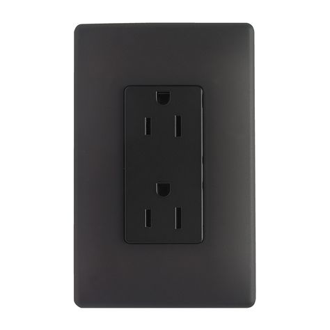 Black Outlet Covers, Black Outlet, Lake Cabins, Electrical Outlets, Lowes Home Improvements, Outlet Covers, Home Automation, Home Construction, Renovation Project