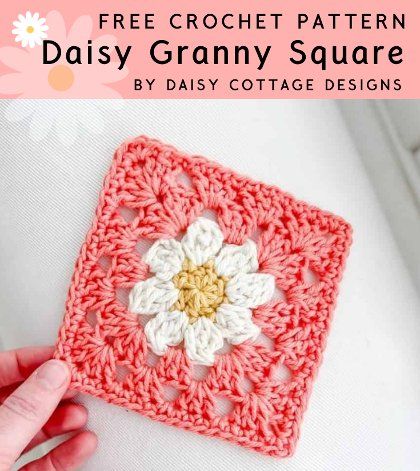 Free Crochet Pattern Daisy Granny Square • Free Crochet Patterns Daisy Granny Square Pattern, Crochet Daisy Granny Square, Granny Square Vest, Crochet Flower Granny Square Pattern, Daisy Granny Square, Crochet Flower Squares, Granny Pattern, Granny Square Crochet Patterns Free, Crochet Daisy