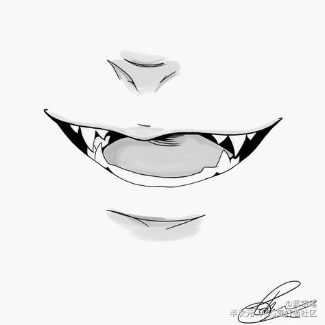 Vampire Teeth Drawing Sketch, Dragon Mouth, Mouth Drawing Reference, Sketch Mouth, Mouth Anime Aesthetic, Anime Mouth Drawing, Teeth Drawing, Anime Mouths, Mouth Drawing