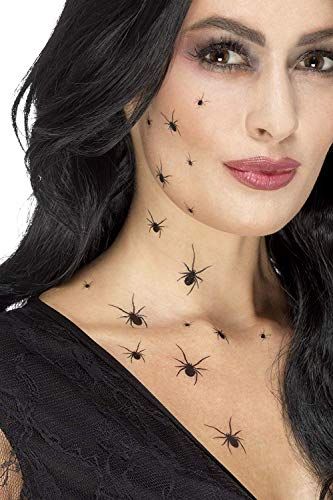 Halloween Spider Makeup, Black Widow Spider Tattoo, Spider Makeup, Spider Costume, Scary Witch, Witch Makeup, Spider Tattoo, Tattoo Transfers, Fancy Costumes