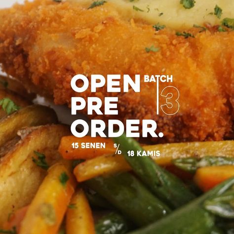 Open Order Design, Drinks Ads, Steam Rice, Homemade With Love, Chicken Katsu, Catering Buffet, Food Advertising, Here We Go Again, Chicken Cordon Bleu