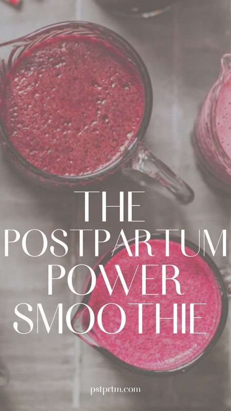 High Fiber Foods Postpartum, 1st Trimester Smoothies, Postpartum Smoothie Packs, Post Partum Smoothie, Postpartum Juicing, Placenta Smoothie Recipe, Postpartum Juice Recipes, Postpartum Smoothie Recipes, Iron Boosting Smoothies