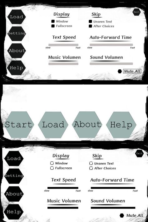 Download / Get your Free Renpy GUI Template / Free Visual Novel GUI Template now on Itch.io! Free version has all images to create all renpy screens and paid version contains a finished renpy project with some psd file let you customize ex. save/load screen, setting screen, title screen. etc. You can download the gui template now for free! Novel Template, Game Level Design, Title Screen, Start Screen, Game Gui, Novel Games, Sour Patch Kids, Game Inspiration, Game Ui