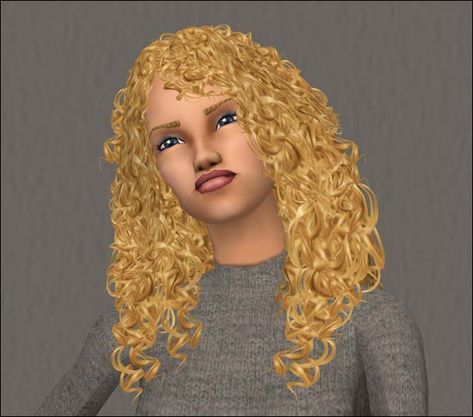 Mod The Sims - Maxis-like hair colour recolours ~ MYOS female hair 14 Ts2 Hair, 2 Hair Color, Sims 2 Hair, Mod Hair, Ts2 Cc, Womens Hair, Female Hair, Wavy Curly Hair, Sims Mods