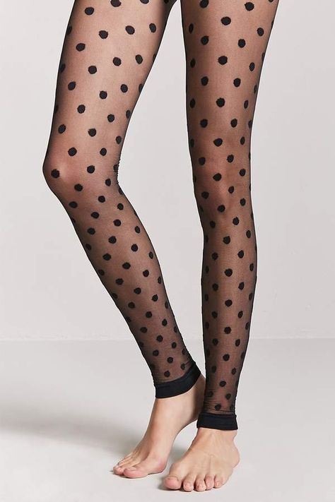 Forever 21 Footless Polka Dot Tights Polka Dot Tights, Knee Highs, Footless Tights, Stocking Tights, Women's Socks, Fashion Tights, Socks And Tights, Fashion Socks, Polka Dot Pattern