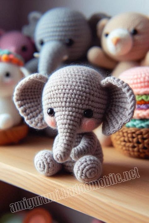 Amigurumi Little Cute Elephant Free Pattern-3 Crochet Elephant Pattern Free, Amigurumi Elephant Pattern, Crochet Elephant Pattern, Reverse Single Crochet, Crochet Panda, Crochet Animals Free Patterns, Amigurumi Elephant, Crochet Unicorn, Crochet Elephant