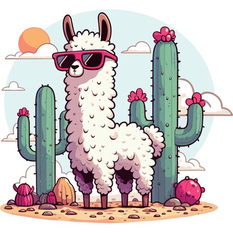 Peru Drawing, Llama Cute Cartoon, Llamas With Hats Fanart, Llama Tshirt, Cartoon Llama, Llamas With Hats, Artist Branding, Gift Inspo, Popular Artists