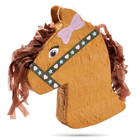 PRICES MAY VARY. Horse Party Supplies: Celebrate a lover of horses with this cute horse pinata for your horse themed birthday party supplies; Ideal for a themed party or table centerpiece decoration Easy To Fill: Simply cut open the small opening on the top side of your animal pinata to easily fill with candy, confetti, small toys, and favors; the pinata holds approximately 2 pounds (fillers not included) Reliable Quality: Corrugated paper lines the interior of this small pony design pinata, whi Horse Pool Party, Horse Birthday Party Themes, Wild Horse Birthday Party, Horse Decorations For Party, Horse 2nd Birthday Party Girl, Spirit Horse Birthday Party, Horse Theme Birthday Party Girl, Horse Birthday Party Ideas Girl, Girls Horse Birthday Party