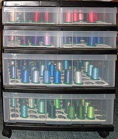 Sewing Room Storage, Thread Organization, Spool Holder, Sewing Room Design, Sewing Supplies Storage, Thread Storage, Sewing Room Decor, Machine Embroidery Thread, Sewing Room Organization