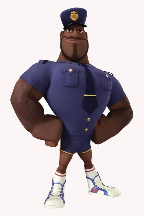 Muscular Black Man, Cloudy Meatballs, Meatballs Movie, Flint Lockwood, Male Cartoon Characters, Райан Гослинг, Black Characters, Black Cartoon, Policeman