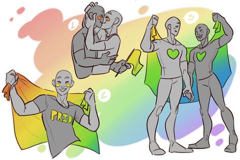 Pride Ych, Couple Poses Drawing, Drawing Body Poses, Poses Drawing, Sketch Poses, Body Reference Drawing, Drawing Style, Poses References, Figure Drawing Reference