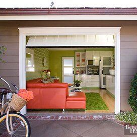 garage decorating Garage Bedroom Conversion, Compass Circle, Circle Ideas, Granny Pods, Garage To Living Space, Garage Floor Paint, Converted Garage, Garage Room, Garage Bedroom